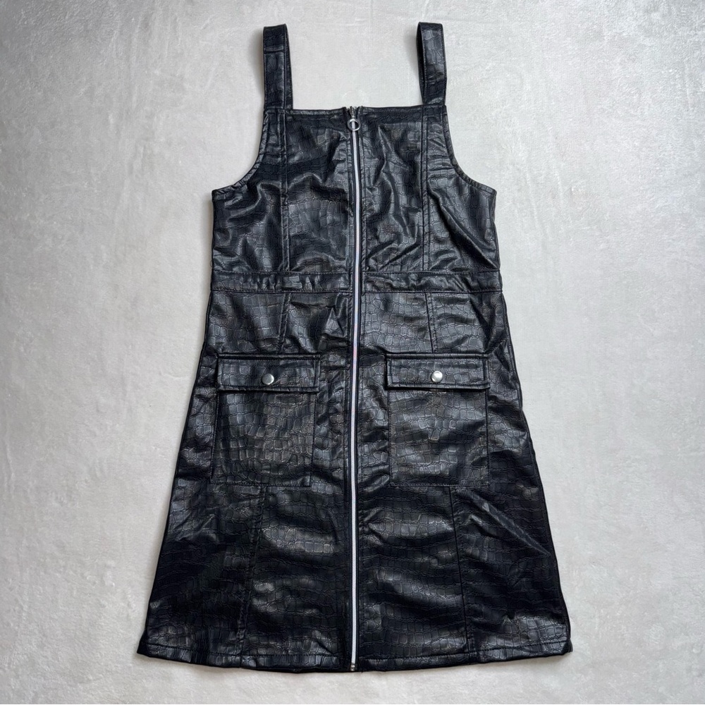 Derek Heart Black Sleeves Faux Leather Mini Dress Women’s Size 12
